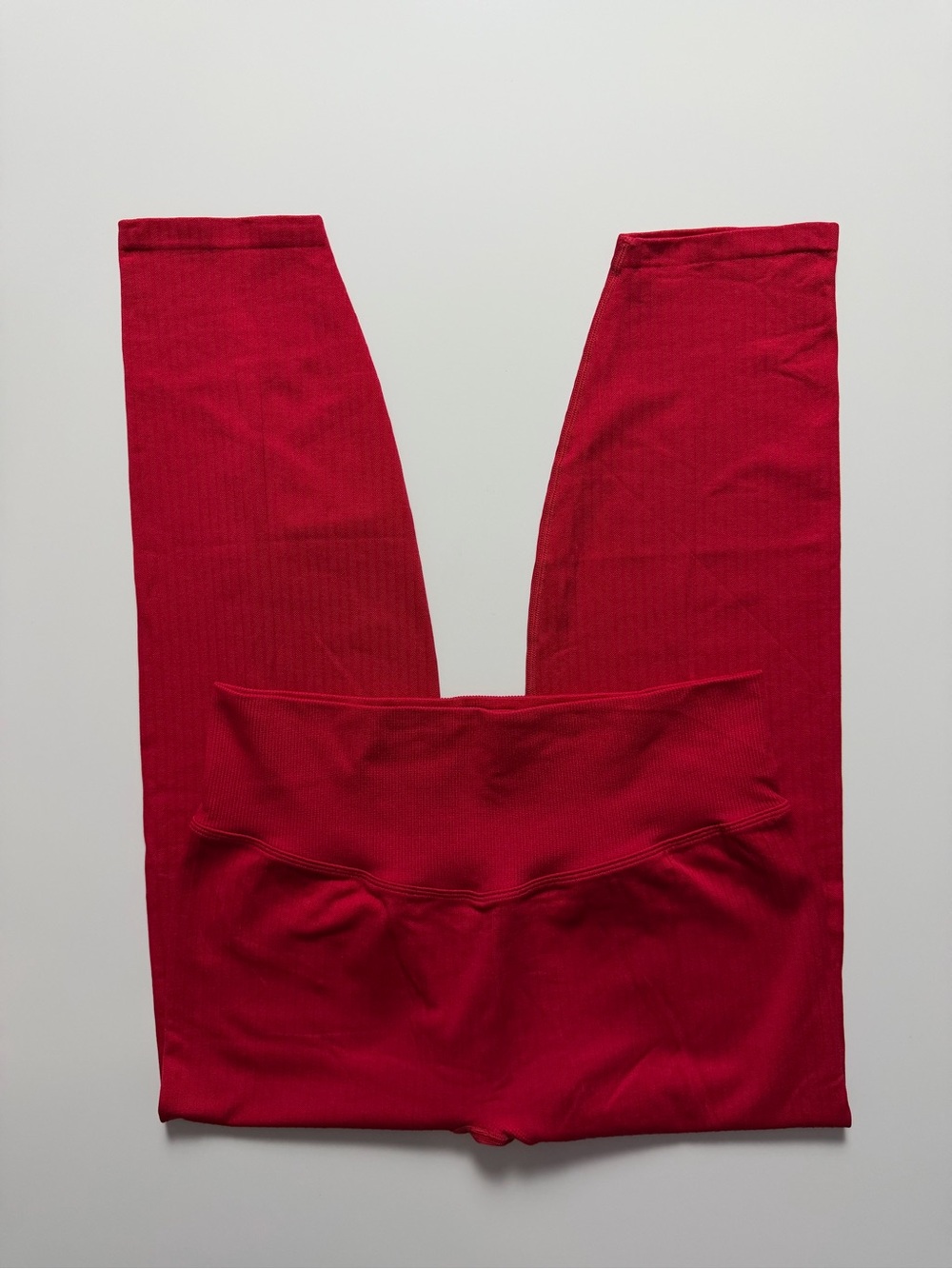 PINK VS Active High Rise Ribbed Seamless Leggings, Red, Size L